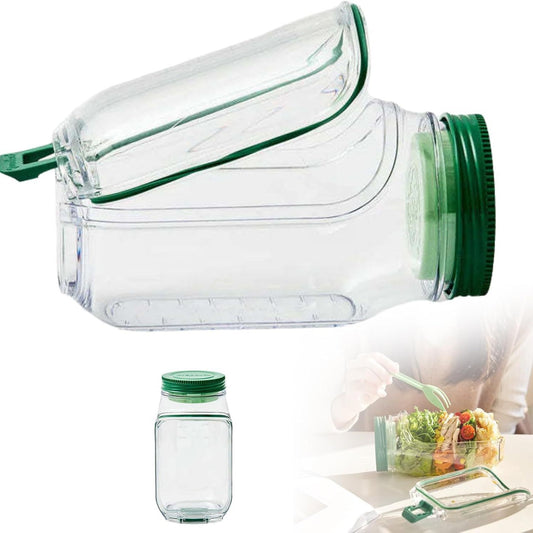 Salad Pod, Side-Opening Portable Salad Container, Leakproof Snack Box with Lid